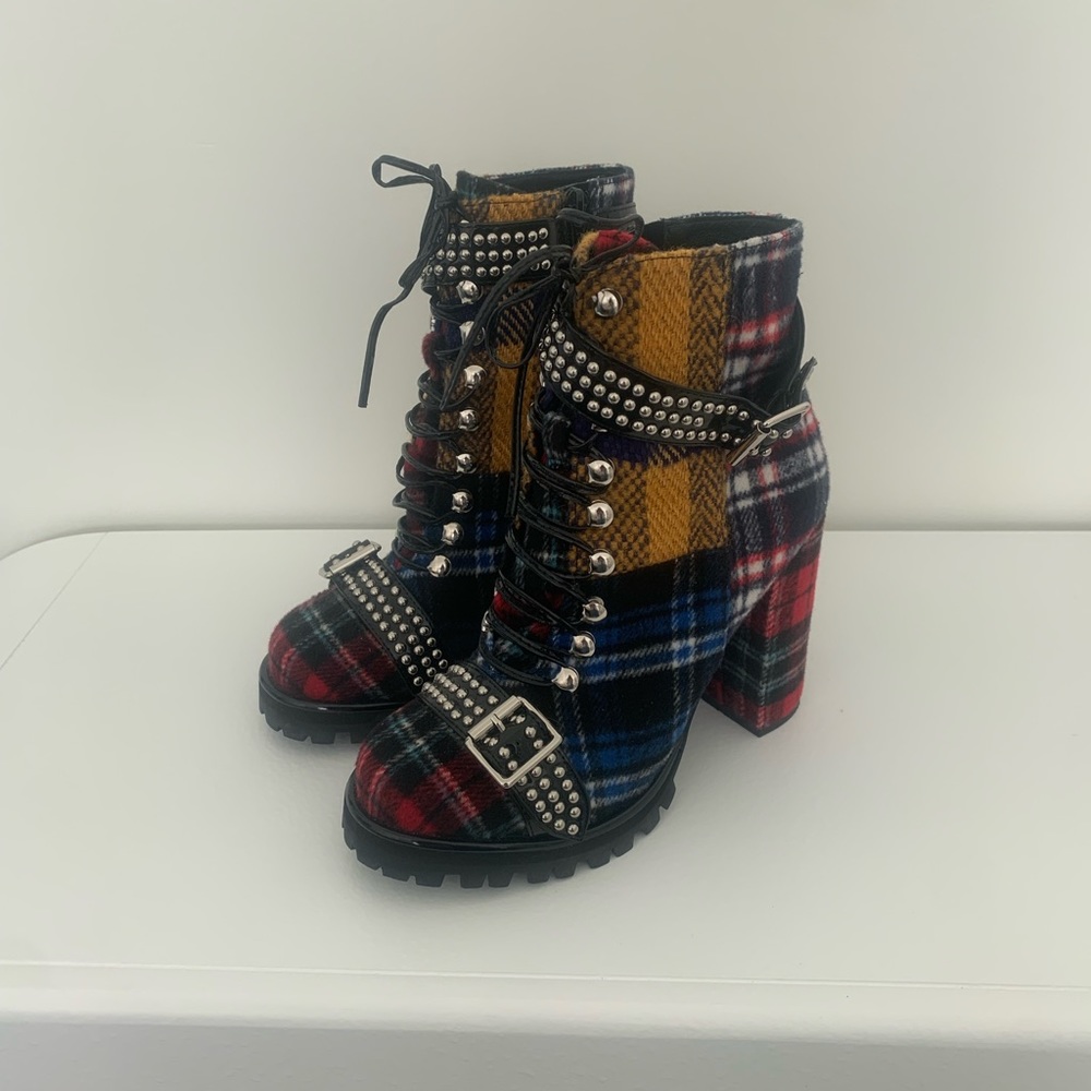 Lilith Plaid Combat Boot